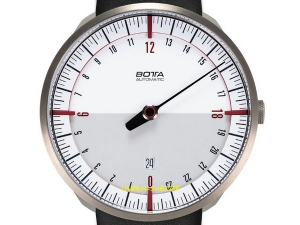 Botta UNO24 45mm Titan weiß bordeaux Zifferblatt